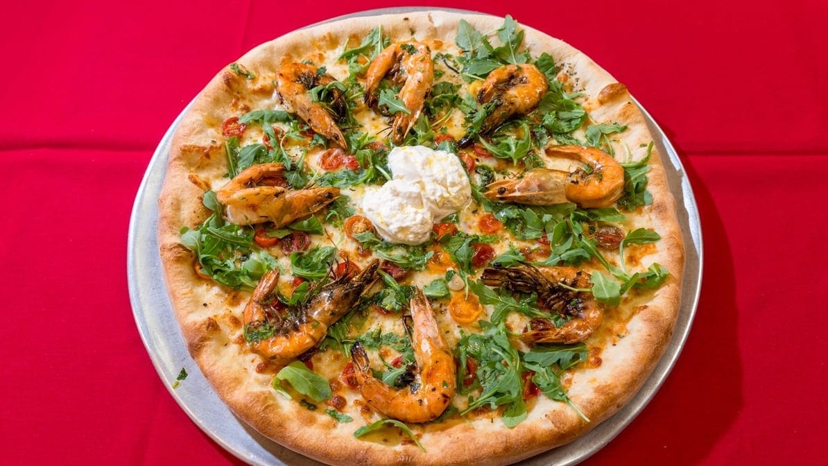 Combo Seafood Pizza.