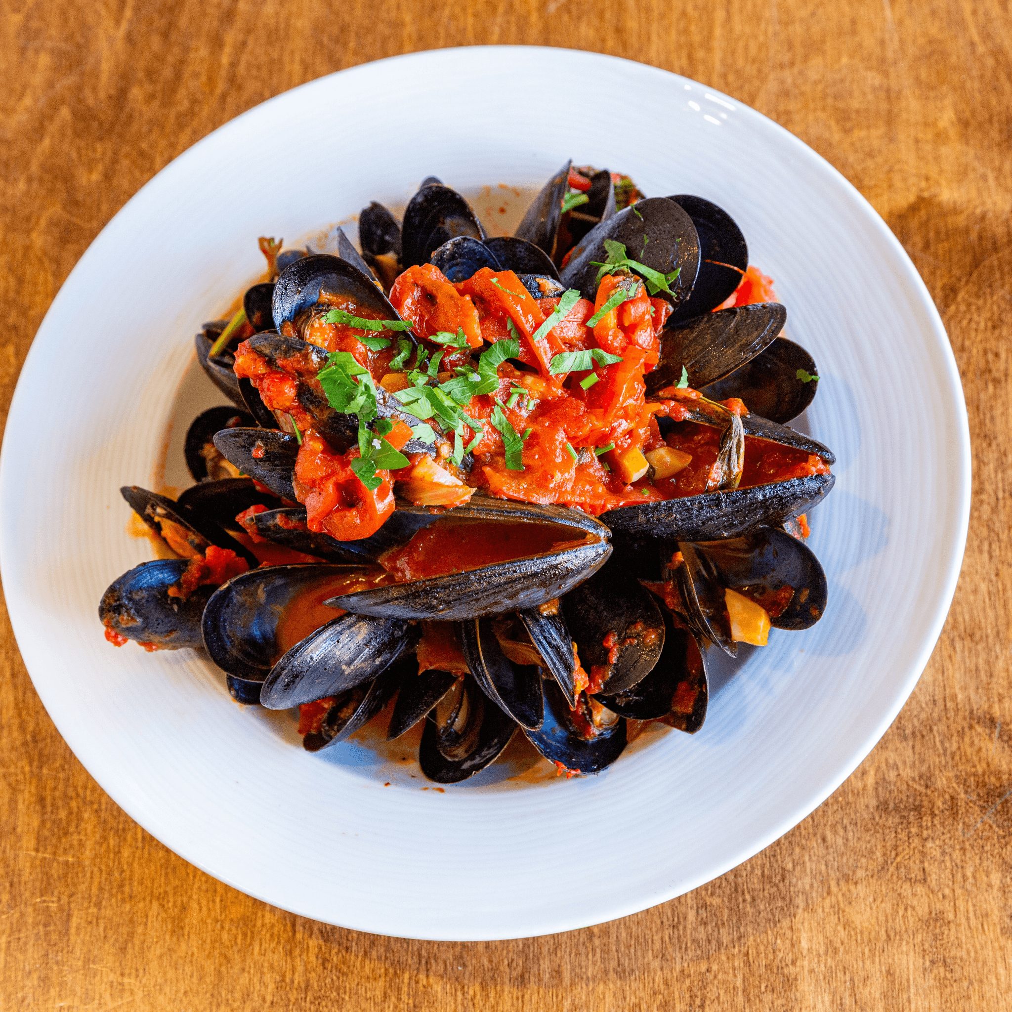 Mussels Marinara.