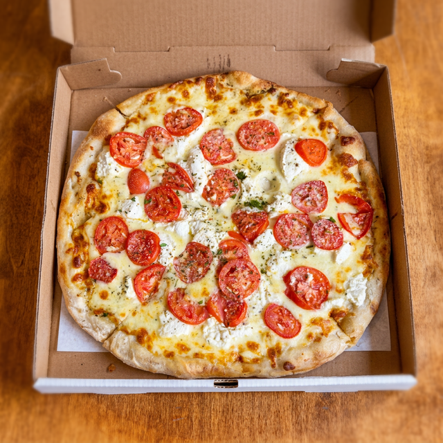 White Pizza with Tomato and Ricotta.
